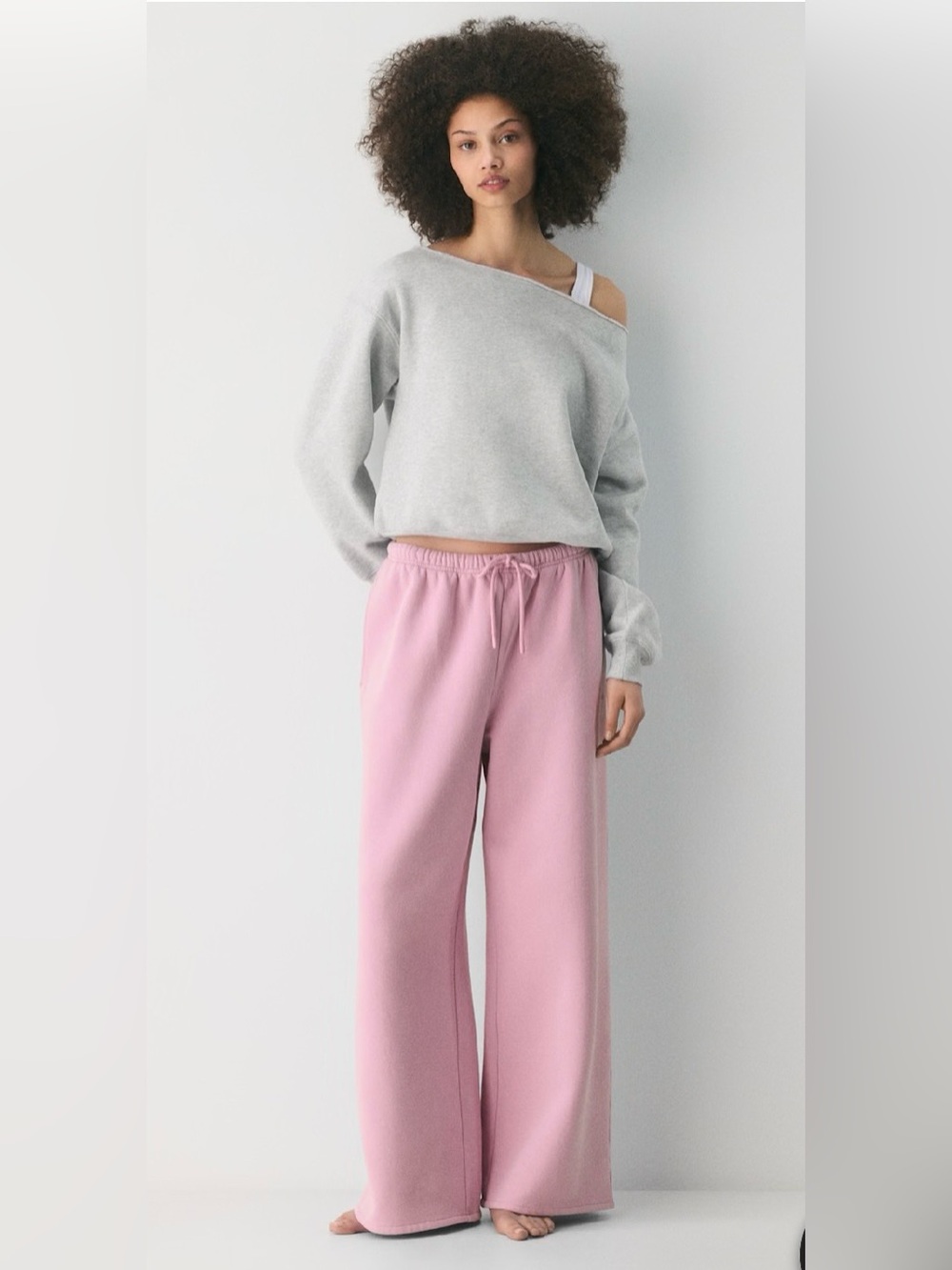 BNWT Aritzia Cozy BOYFRIEND fit Basic Wide regular Purple Mauve Sweatfleece L